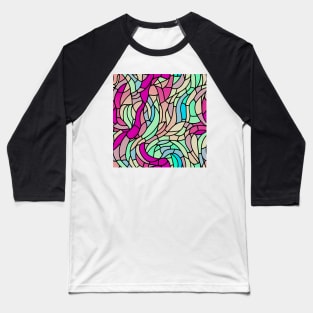 Pastel Garden - Stained Glass Design Art Baseball T-Shirt